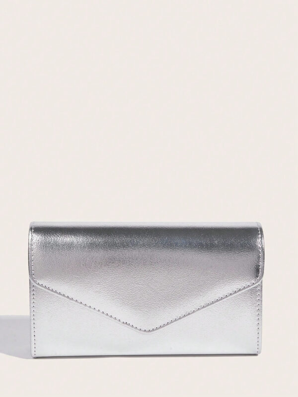 Sac De Dîner De Luxe, Sac De Soirée Glamour, Élégant, Exquis, Tranquille De Couleur Unie En PU Pour Femmes, Carré Pour Dame, Femme, Fille De Fête, Mariée, Parfait Pour Un Bal, Une Soirée, Un Dîner/banquet, Le Meilleur Cadeau Pour Femmes, Maman, Professeur, Amie ,demoiselle D'honneur – Image 3