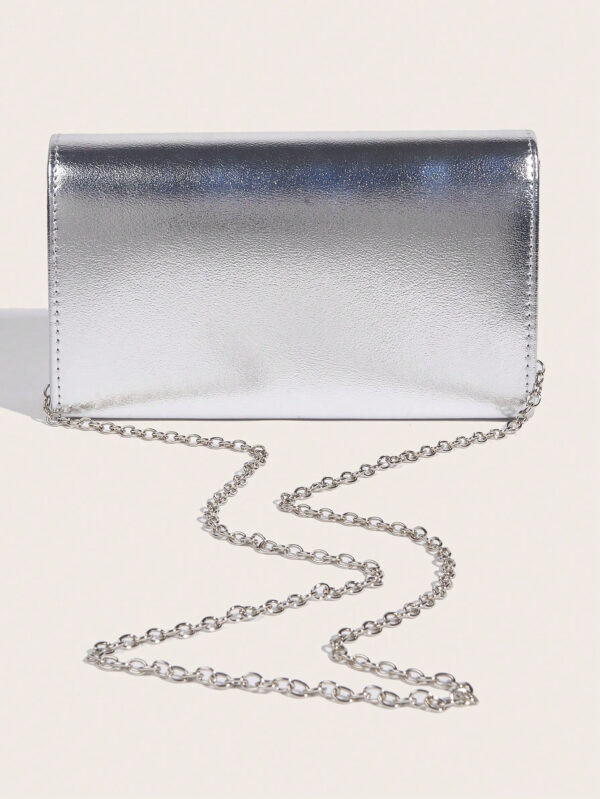 Sac De Dîner De Luxe, Sac De Soirée Glamour, Élégant, Exquis, Tranquille De Couleur Unie En PU Pour Femmes, Carré Pour Dame, Femme, Fille De Fête, Mariée, Parfait Pour Un Bal, Une Soirée, Un Dîner/banquet, Le Meilleur Cadeau Pour Femmes, Maman, Professeur, Amie ,demoiselle D'honneur – Image 6