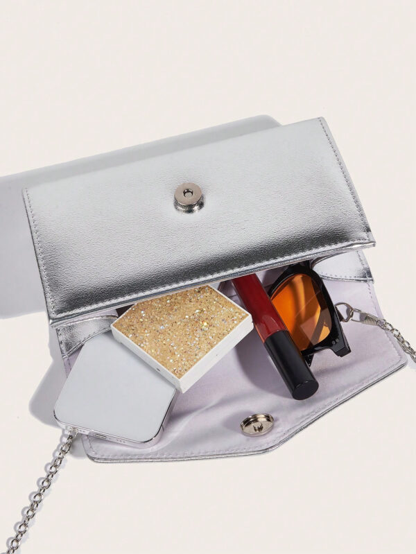 Sac De Dîner De Luxe, Sac De Soirée Glamour, Élégant, Exquis, Tranquille De Couleur Unie En PU Pour Femmes, Carré Pour Dame, Femme, Fille De Fête, Mariée, Parfait Pour Un Bal, Une Soirée, Un Dîner/banquet, Le Meilleur Cadeau Pour Femmes, Maman, Professeur, Amie ,demoiselle D'honneur – Image 7