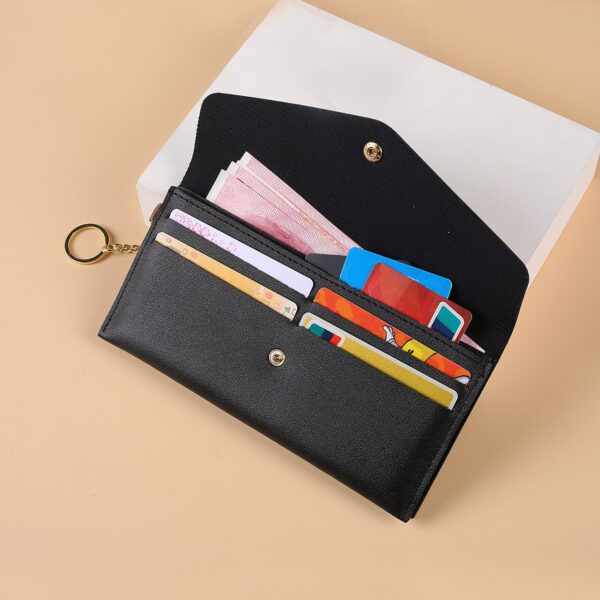 Portefeuille long, simple et portable en PU de couleur unie pour hommes et femmes, pour une utilisation quotidienne pour les travailleurs à col blanc, étudiants, affaires, anniversaires, cadeaux de la Saint-Valentin, cadeaux de la Journée des enseignants, porte-clés, style décontracté pour les affaires