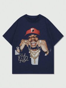 ROMWE Street Life T-shirt à manches courtes avec impression de portrait pour hommes, convient pour le port quotidien au printemps et en été, école – Image 4
