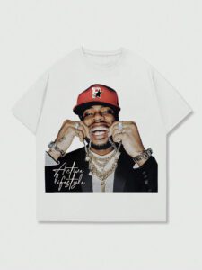 ROMWE Street Life T-shirt à manches courtes avec impression de portrait pour hommes, convient pour le port quotidien au printemps et en été, école – Image 5
