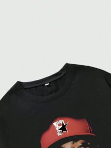 ROMWE Street Life T-shirt à manches courtes avec impression de portrait pour hommes, convient pour le port quotidien au printemps et en été, école – Image 10