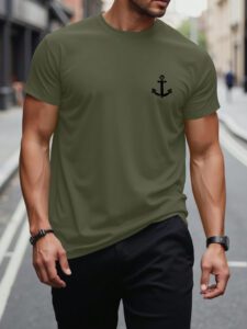 Manfinity Homme Homme T-shirt à imprimé ancre – Image 8
