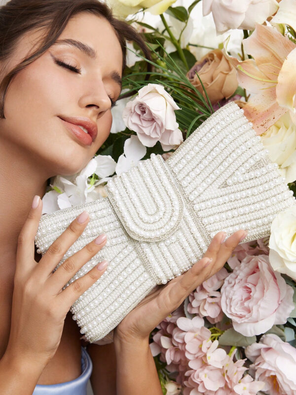 SHEIN Belle Sac à main de soirée de luxe, glamour et élégant pour femmes, filles, dames, étudiantes, mariées, demoiselles d'honneur, invitées de mariage, lune de miel, soirée, remise de diplômes, mariage, club, rencard, soirée. Parfait pour les fêtes, mariages, dîners/banquets. S'assortit parfaitement aux robes de fête, de soirée, à paillettes. Sac à main élégant pour femme, idéal pour les tenues du Nouvel An, les robes de fête. – Image 2