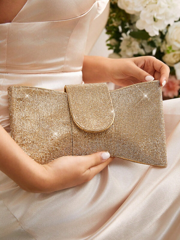SHEIN Belle Sac à main de soirée de luxe, glamour et élégant pour femmes, filles, dames, étudiantes, mariées, demoiselles d'honneur, invitées de mariage, lune de miel, soirée, remise de diplômes, mariage, club, rencard, soirée. Parfait pour les fêtes, mariages, dîners/banquets. S'assortit parfaitement aux robes de fête, de soirée, à paillettes. Sac à main élégant pour femme, idéal pour les tenues du Nouvel An, les robes de fête. – Image 4