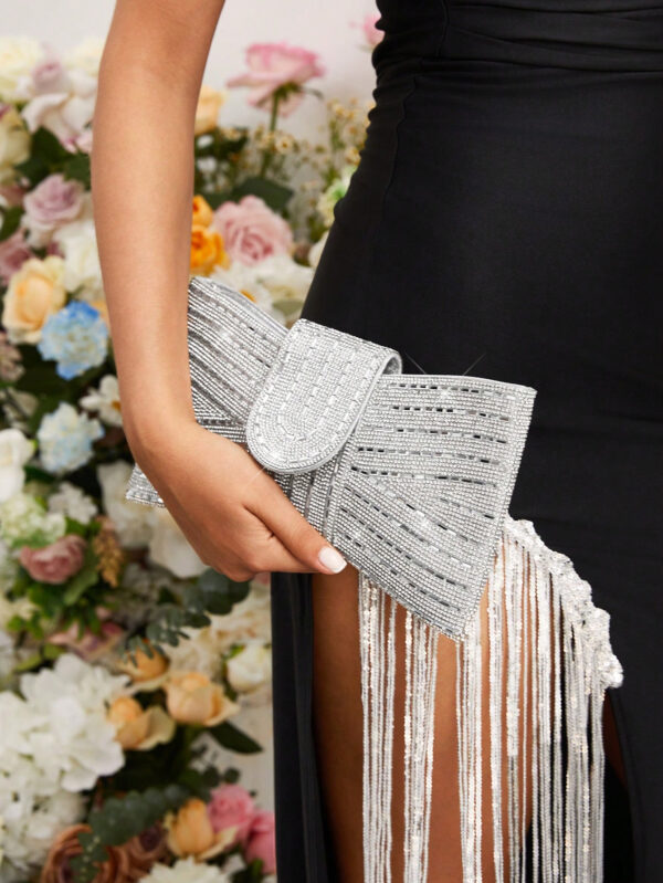 SHEIN Belle Sac à main de soirée de luxe, glamour et élégant pour femmes, filles, dames, étudiantes, mariées, demoiselles d'honneur, invitées de mariage, lune de miel, soirée, remise de diplômes, mariage, club, rencard, soirée. Parfait pour les fêtes, mariages, dîners/banquets. S'assortit parfaitement aux robes de fête, de soirée, à paillettes. Sac à main élégant pour femme, idéal pour les tenues du Nouvel An, les robes de fête. – Image 8