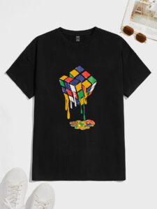 Manfinity UrbanChill T-shirts pour hommes avec col rond ajusté, tee-shirt graphique à manches courtes et coloré, décontracté pour l'été en polyester