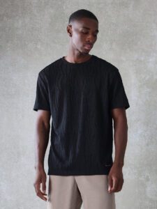 SUMWON T-shirt à manches courtes en tricot jacquard slim fit