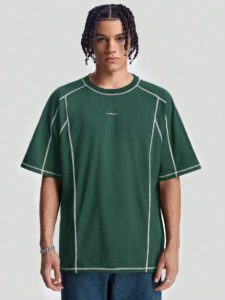 Manfinity StreetEZ T-shirt ras du cou tricoté à manches courtes avec broderie Hatsune, convient pour l'été – Image 7