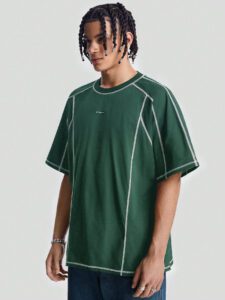 Manfinity StreetEZ T-shirt ras du cou tricoté à manches courtes avec broderie Hatsune, convient pour l'été – Image 8