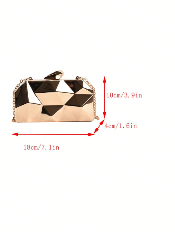 Nouveau sac à main de soirée en boîte de fer à diamants de mode pour femmes, sac à chaîne en métal – Image 2