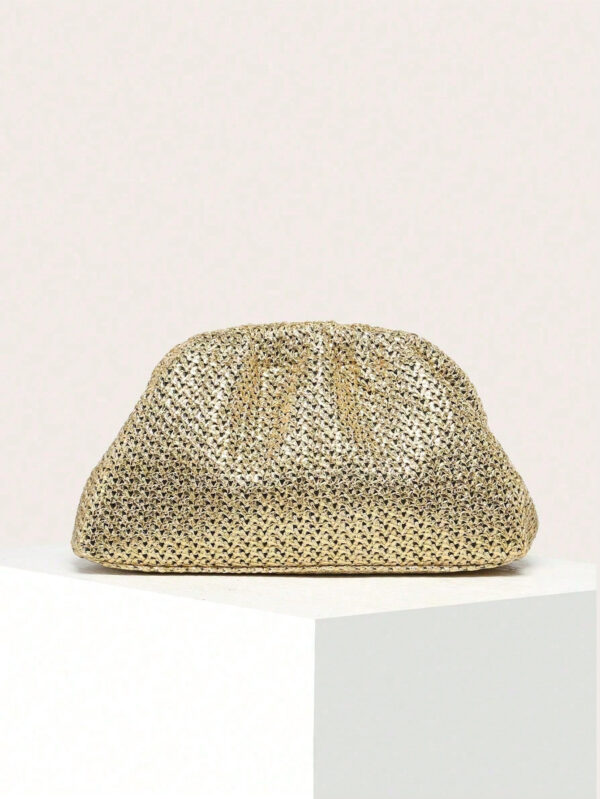 Vintage Tricoté Pochette Avec À Blocs De Couleurs À Rayures , Rétro Épingle À Cheveux Design Et Ajouré , Classique L'Années 90 Style Pour Vacances – Image 7