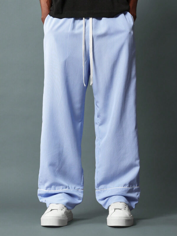SUMWON Pantalon ample à rayures avec revers, à enfiler – Image 4