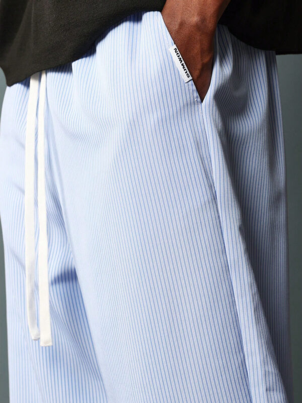 SUMWON Pantalon ample à rayures avec revers, à enfiler – Image 7