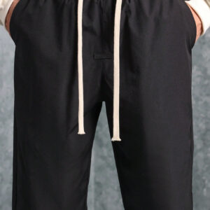 SUMWON Pantalon en nylon taille basse avec cordons contrastés