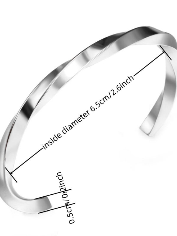 1 pièce Bracelet bracelet Mobius tordu en acier inoxydable, bracelet de couple rétro pour hommes et femmes, accessoires de mode – Image 6
