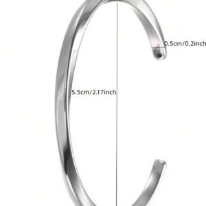 1 pièce Bracelet bracelet Mobius tordu en acier inoxydable, bracelet de couple rétro pour hommes et femmes, accessoires de mode