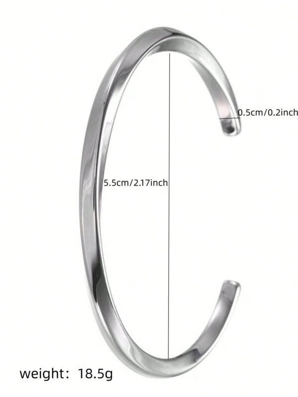 1 pièce Bracelet bracelet Mobius tordu en acier inoxydable, bracelet de couple rétro pour hommes et femmes, accessoires de mode – Image 7