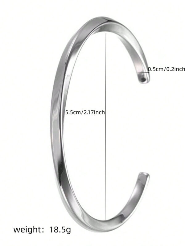 1 pièce Bracelet bracelet Mobius tordu en acier inoxydable, bracelet de couple rétro pour hommes et femmes, accessoires de mode – Image 12