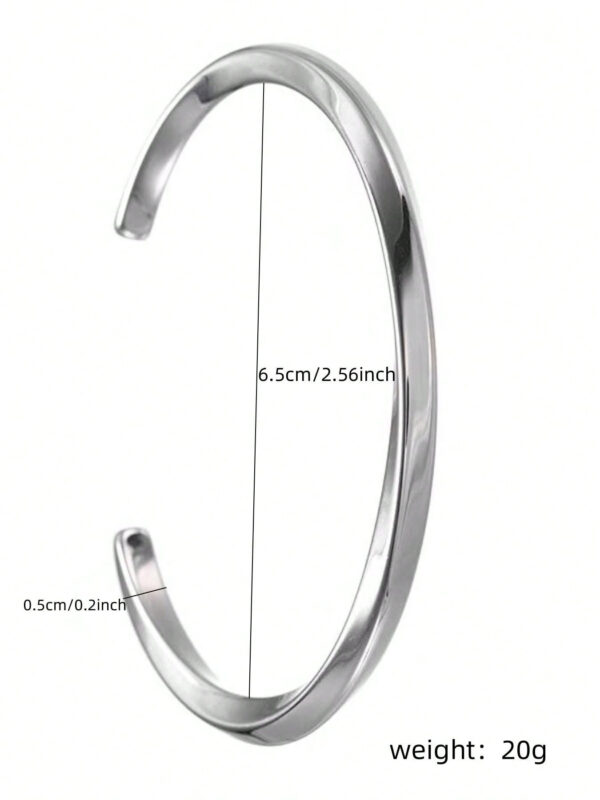 1 pièce Bracelet bracelet Mobius tordu en acier inoxydable, bracelet de couple rétro pour hommes et femmes, accessoires de mode – Image 13