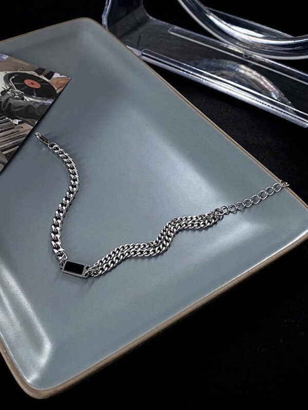 À La Mode Et Populaire Homme À Détail Géométrique Bracelet En Acier Inoxydable Pour Bijou Cadeau Et Pour A Élégant Look – Image 2