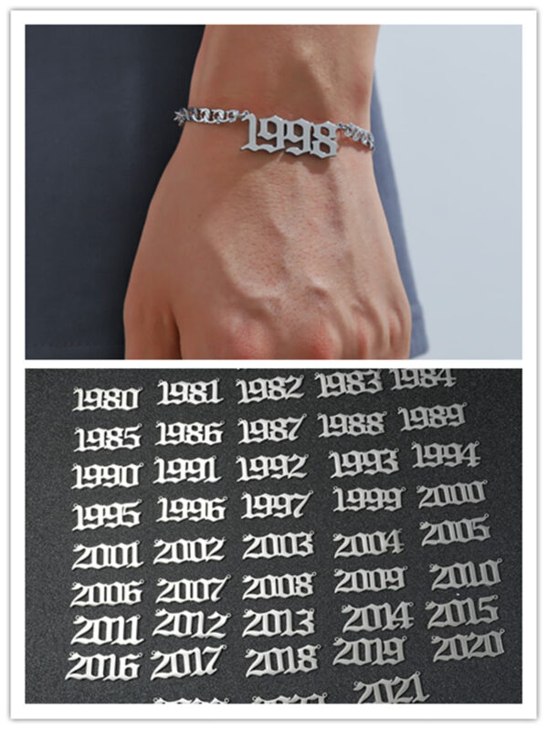 1 pièce Bracelet À Chaîne Moderne Style Rétro Acier Couleur Temps Numérique Pour Pour Homme Port Quotidien