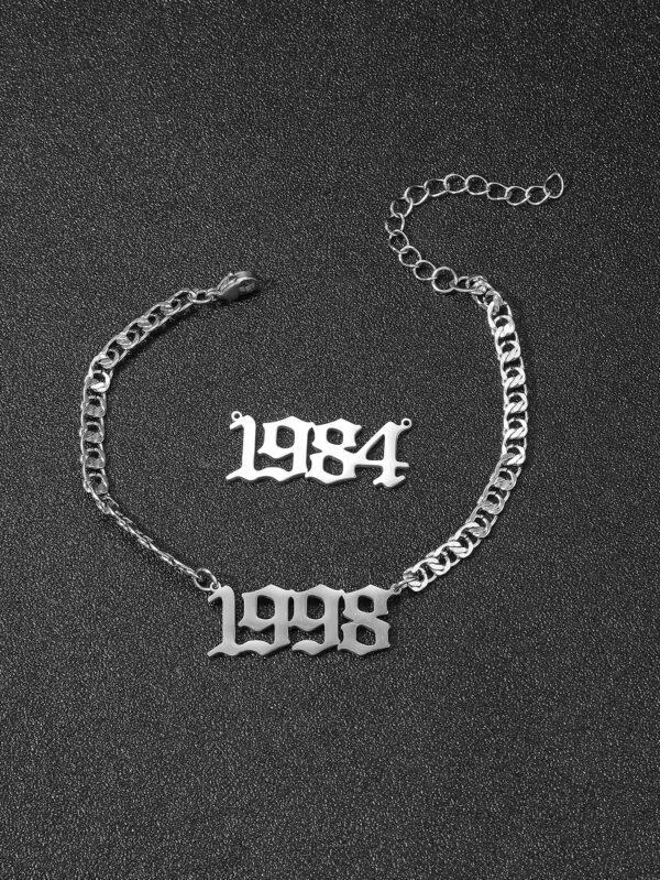1 pièce Bracelet À Chaîne Moderne Style Rétro Acier Couleur Temps Numérique Pour Pour Homme Port Quotidien – Image 5