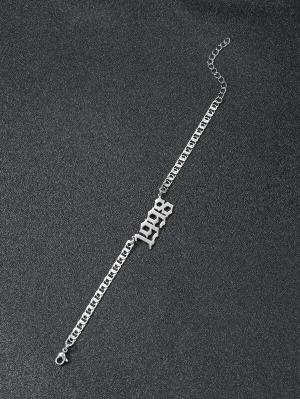 1 pièce Bracelet À Chaîne Moderne Style Rétro Acier Couleur Temps Numérique Pour Pour Homme Port Quotidien – Image 6