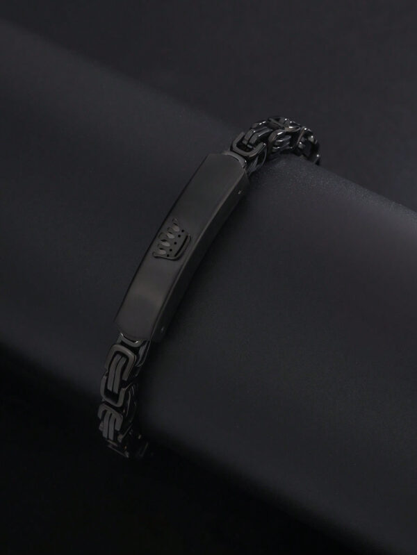 1 pièce Bracelet Minimaliste en Acier Inoxydable Couronné Noir