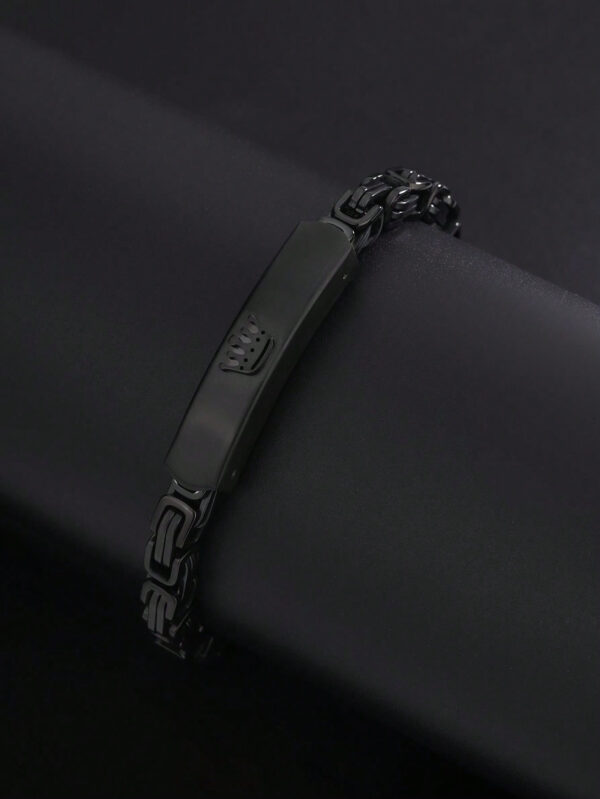 1 pièce Bracelet Minimaliste en Acier Inoxydable Couronné Noir – Image 11