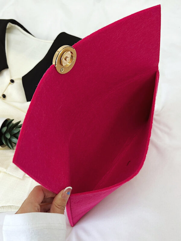Sac de dîner de luxe, sac de soirée glamour, élégant, exquis, silencieux Sac carré à rabat en relief de crocodile rose fluo de luxe Sac carré pour dame, femme, pour fêtarde, mariée Parfait pour la fête, mariage, bal, dîner/banquet, dîner/banquet, meilleur Cadeau pour les femmes maman enseignante amie demoiselle d’honneur – Image 6