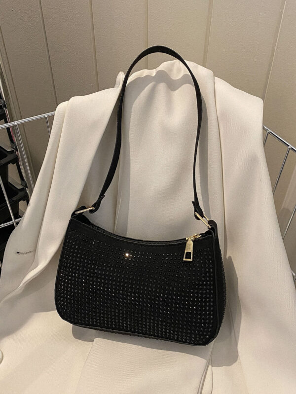 Glamour Scintillant Brillant , À Paillettes , Luxe , Brillant Mini Avec Strass Sac Hobo , Parfait Mariée Bourse Pour Mariage , Bal & Événements de fête Sac De Soirée , Dîner Sac Pour Fête Fille , Femme – Image 4