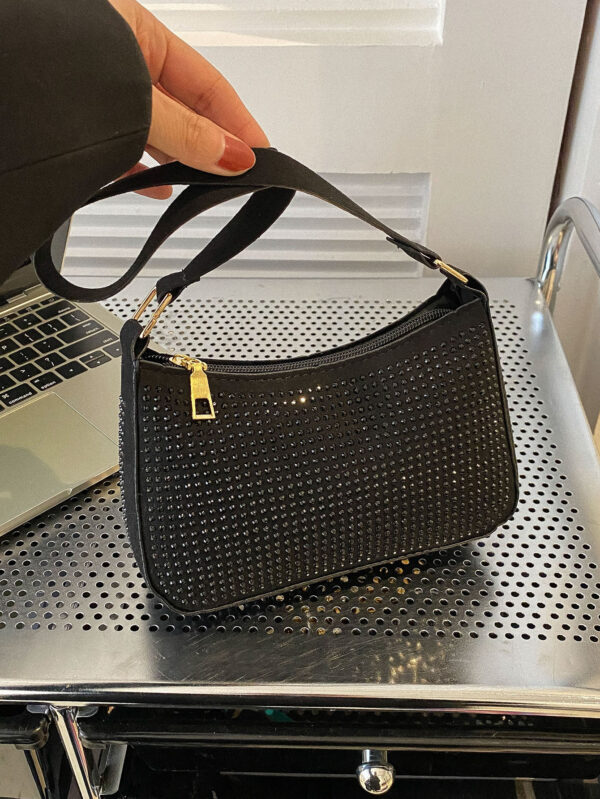 Glamour Scintillant Brillant , À Paillettes , Luxe , Brillant Mini Avec Strass Sac Hobo , Parfait Mariée Bourse Pour Mariage , Bal & Événements de fête Sac De Soirée , Dîner Sac Pour Fête Fille , Femme – Image 5