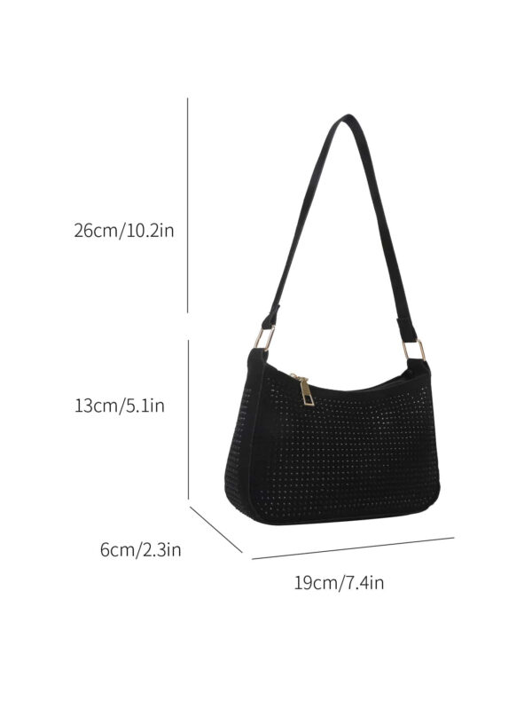 Glamour Scintillant Brillant , À Paillettes , Luxe , Brillant Mini Avec Strass Sac Hobo , Parfait Mariée Bourse Pour Mariage , Bal & Événements de fête Sac De Soirée , Dîner Sac Pour Fête Fille , Femme – Image 7