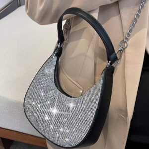 Sac Hobo Décoré De Strass Scintillants, Élégant, Glamour, Élégant Et Exquis. Sac De Soirée Pour Fille, Femme, Idéal Pour Les Fêtes, Les Mariages, Les Bals Et Les Banquets. Meilleur Cadeau Pour Les Femmes