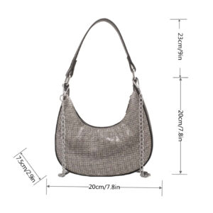 Sac Hobo Décoré De Strass Scintillants, Élégant, Glamour, Élégant Et Exquis. Sac De Soirée Pour Fille, Femme, Idéal Pour Les Fêtes, Les Mariages, Les Bals Et Les Banquets. Meilleur Cadeau Pour Les Femmes