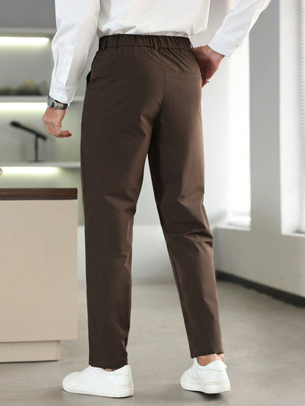 Manfinity Bizformal Pantalon décontracté classique à poche de couleur unie pour hommes – Image 2