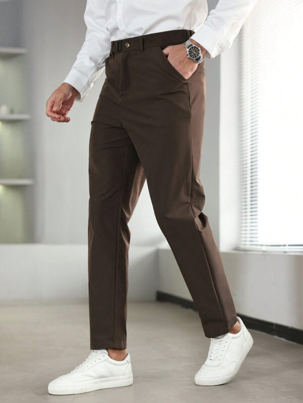 Manfinity Bizformal Pantalon décontracté classique à poche de couleur unie pour hommes – Image 5