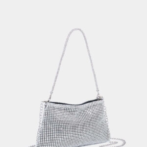 Sac seau léger, casual d'affaires avec décoration de strass, mini design à cordon coulissant, sac transparent avec perles, sac de soirée élégant et raffiné, luxe discret avec strass, parfait pour les fêtes, les dîners et les mariées