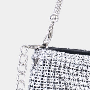 Sac seau léger, casual d'affaires avec décoration de strass, mini design à cordon coulissant, sac transparent avec perles, sac de soirée élégant et raffiné, luxe discret avec strass, parfait pour les fêtes, les dîners et les mariées