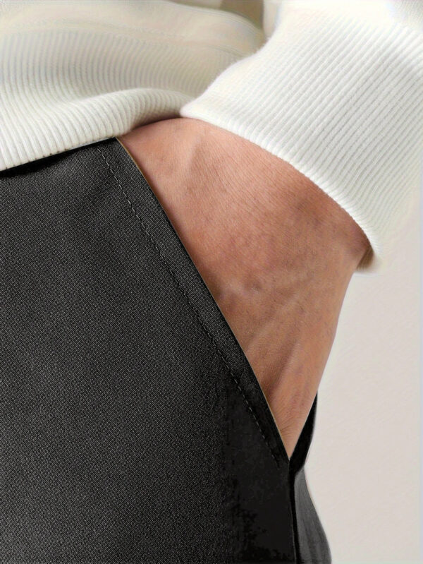 Yemwry Pantalon cargo décontracté pour homme à taille resserrée par cordon de serrage avec imprimé lettres – Image 8