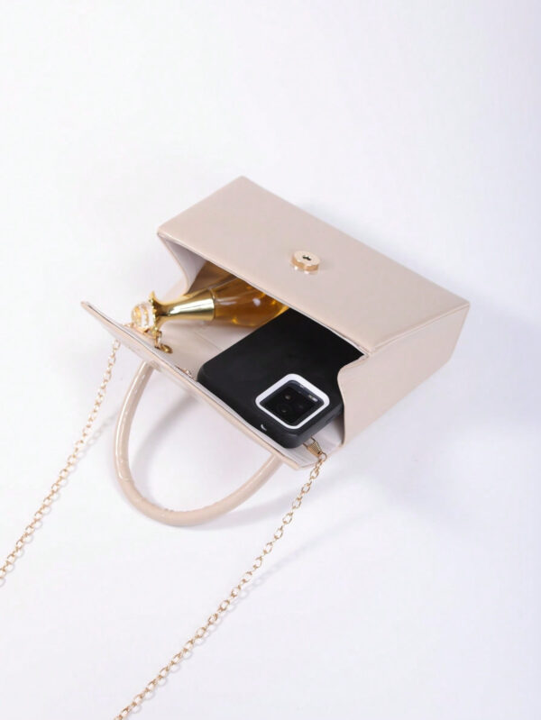 Sac de soirée miroir simple avec poignée, bandoulière et option à tenir à la main, sac de mariée, sac de soirée & sac de mariée, parfait pour la fête, le mariage, le bal de fin d'année, le dîner/banquet, assorti à la robe de mariée, aux tenues formelles, robe de bal et robe de soirée pour femmes – Image 6