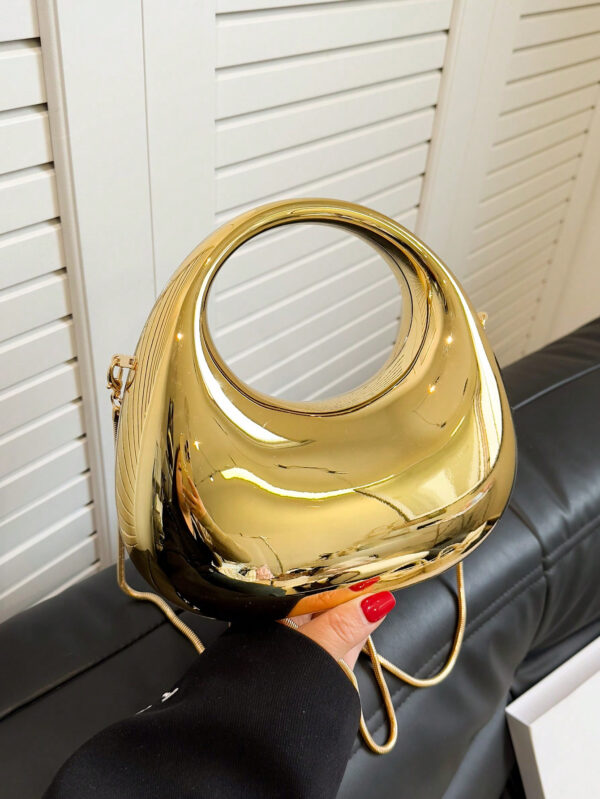 Sac seau léger et décontracté pour le bureau, décoré de strass. Design à cordon de serrage mini. Sac transparent avec perles de faux. Sac de soirée glamour, élégant, raffiné, de luxe discret avec strass. Parfait pour les fêtes, les dîners/banquets, les tenues de Noël et du Nouvel An, s'accordant parfaitement avec les robes de soirée pour femmes – Image 11