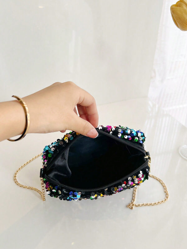 Sac À Sequins Paillettes Scintillantes, Élégant, Exquis, Luxe Sobre 1 Pièce Sac De Rangement Pour Téléphone Portable Pvc Brillant Avec Fermeture Éclair, Sac Carré Croisé À La Mode Pour Tenue De Soirée De Femme, Sac À Dîner, Sac Pour Soirée, Élégant Sac Carré Pour Fille De Soirée, Femme, Pour Dame, Mariée Parfait Pour Fête, Mariage, Bal, Dîner/banquet Meilleur Cadeau Pour Les Femmes * Parfaitement Assorti Avec Une Robe De Bal, Une Robe De Fête – Image 4