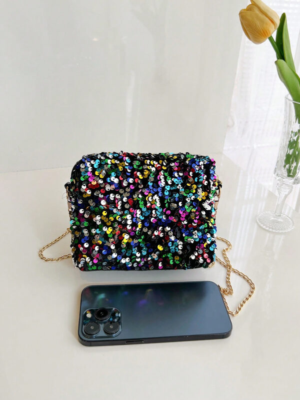 Sac À Sequins Paillettes Scintillantes, Élégant, Exquis, Luxe Sobre 1 Pièce Sac De Rangement Pour Téléphone Portable Pvc Brillant Avec Fermeture Éclair, Sac Carré Croisé À La Mode Pour Tenue De Soirée De Femme, Sac À Dîner, Sac Pour Soirée, Élégant Sac Carré Pour Fille De Soirée, Femme, Pour Dame, Mariée Parfait Pour Fête, Mariage, Bal, Dîner/banquet Meilleur Cadeau Pour Les Femmes * Parfaitement Assorti Avec Une Robe De Bal, Une Robe De Fête – Image 5