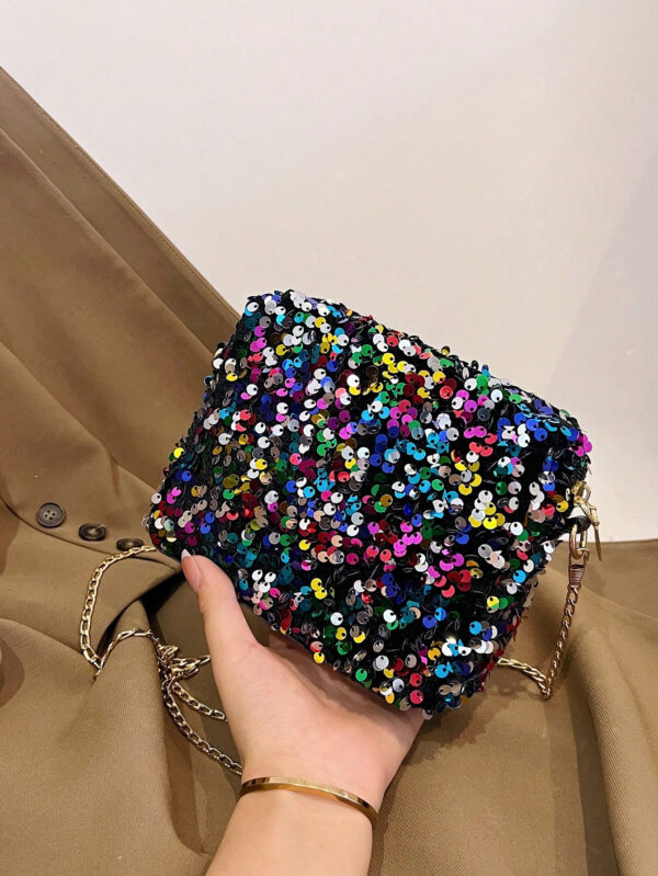 Sac À Sequins Paillettes Scintillantes, Élégant, Exquis, Luxe Sobre 1 Pièce Sac De Rangement Pour Téléphone Portable Pvc Brillant Avec Fermeture Éclair, Sac Carré Croisé À La Mode Pour Tenue De Soirée De Femme, Sac À Dîner, Sac Pour Soirée, Élégant Sac Carré Pour Fille De Soirée, Femme, Pour Dame, Mariée Parfait Pour Fête, Mariage, Bal, Dîner/banquet Meilleur Cadeau Pour Les Femmes * Parfaitement Assorti Avec Une Robe De Bal, Une Robe De Fête – Image 6