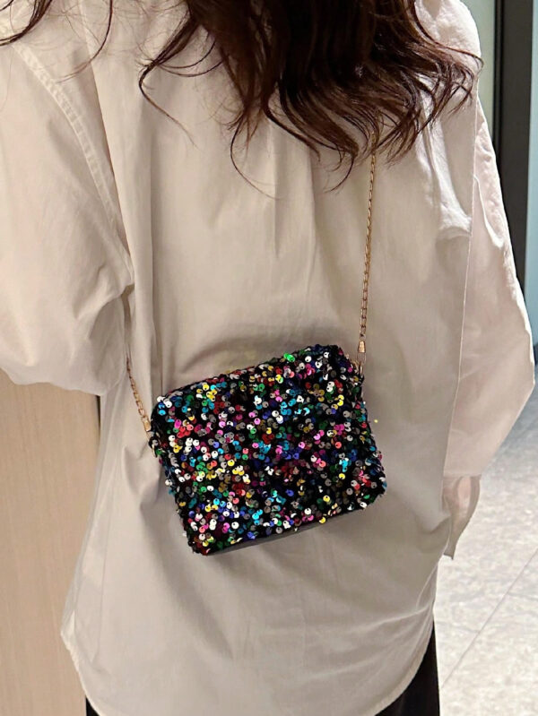 Sac À Sequins Paillettes Scintillantes, Élégant, Exquis, Luxe Sobre 1 Pièce Sac De Rangement Pour Téléphone Portable Pvc Brillant Avec Fermeture Éclair, Sac Carré Croisé À La Mode Pour Tenue De Soirée De Femme, Sac À Dîner, Sac Pour Soirée, Élégant Sac Carré Pour Fille De Soirée, Femme, Pour Dame, Mariée Parfait Pour Fête, Mariage, Bal, Dîner/banquet Meilleur Cadeau Pour Les Femmes * Parfaitement Assorti Avec Une Robe De Bal, Une Robe De Fête – Image 8