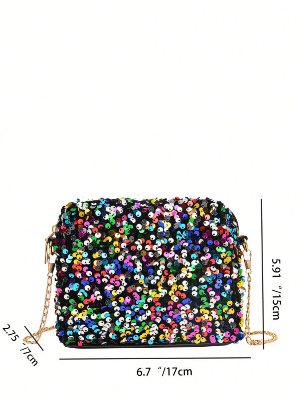 Sac À Sequins Paillettes Scintillantes, Élégant, Exquis, Luxe Sobre 1 Pièce Sac De Rangement Pour Téléphone Portable Pvc Brillant Avec Fermeture Éclair, Sac Carré Croisé À La Mode Pour Tenue De Soirée De Femme, Sac À Dîner, Sac Pour Soirée, Élégant Sac Carré Pour Fille De Soirée, Femme, Pour Dame, Mariée Parfait Pour Fête, Mariage, Bal, Dîner/banquet Meilleur Cadeau Pour Les Femmes * Parfaitement Assorti Avec Une Robe De Bal, Une Robe De Fête – Image 9