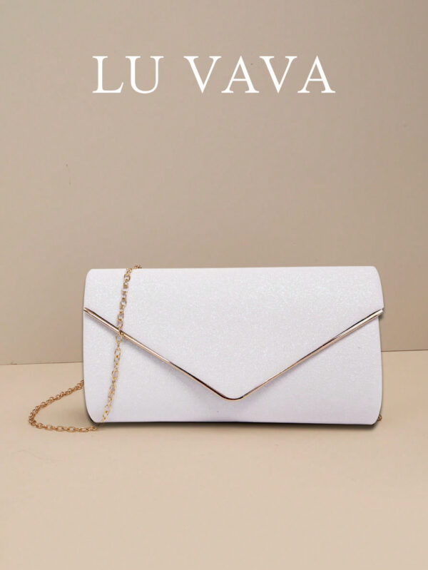 Sac de soirée glamour, élégant, exquis, de luxe discret avec sequins, sac carré à la mode avec chaîne brillante et scintillante. Sac parfait pour une soirée, un mariage, un bal de promo, un dîner/banquet, idéal pour les femmes, les jeunes filles et les mariées